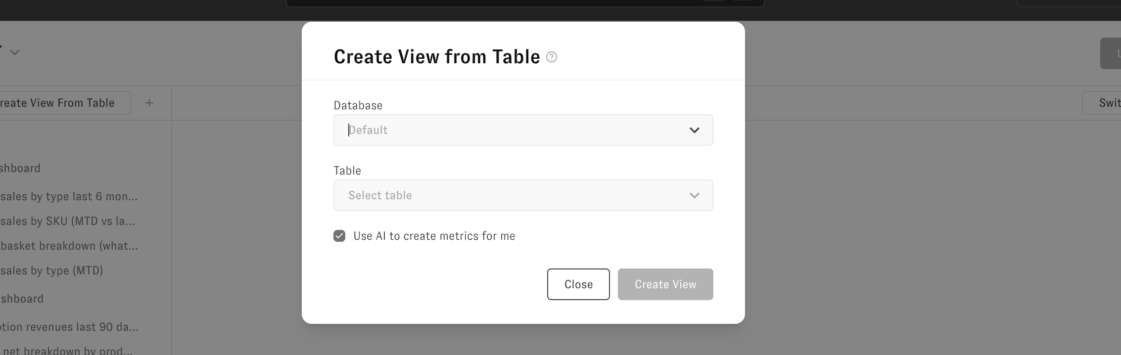 create-view-from-table