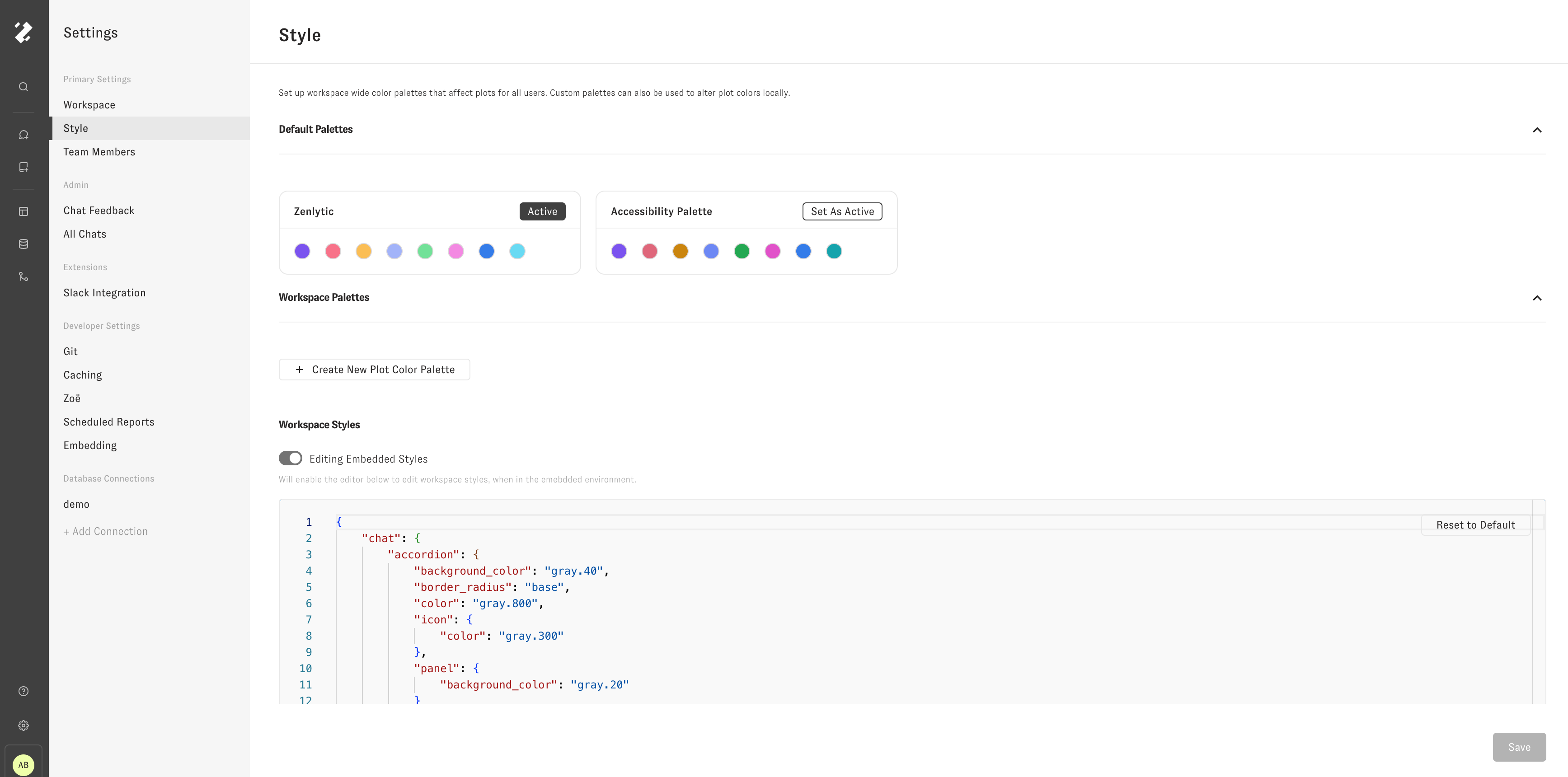 embedding-style-settings